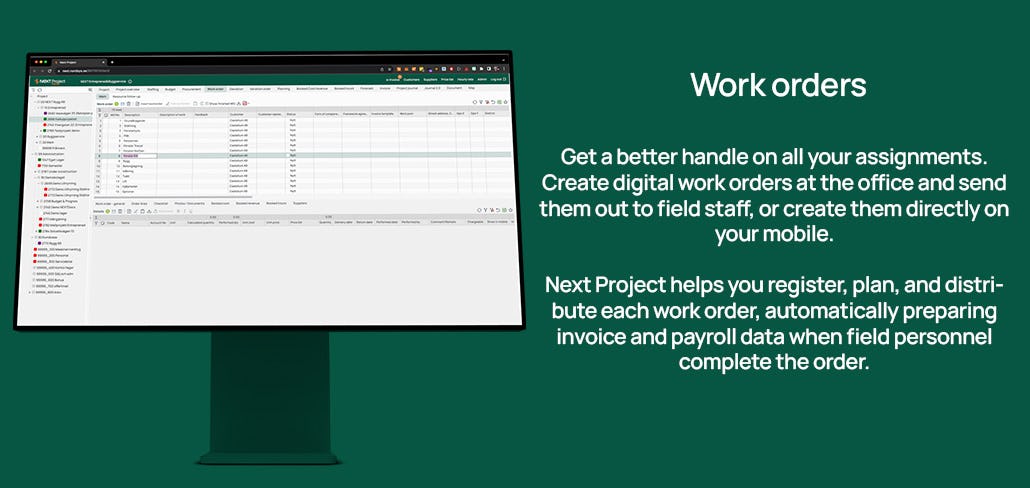 Next One Technology Software - Work orders