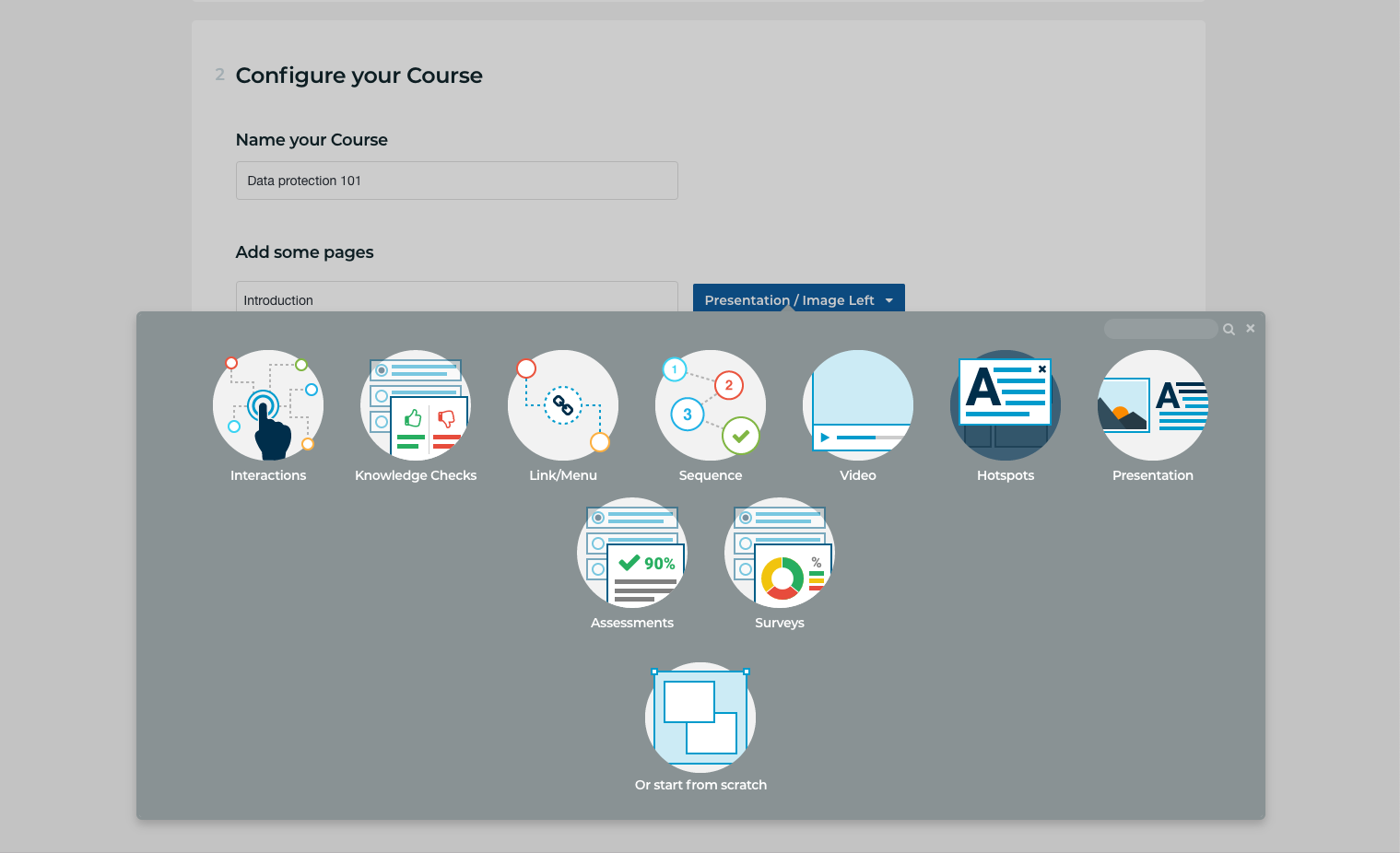 Create totally bespoke digital learning designs with a range of page types and interactions. You can personalize these further using Layout Designer.