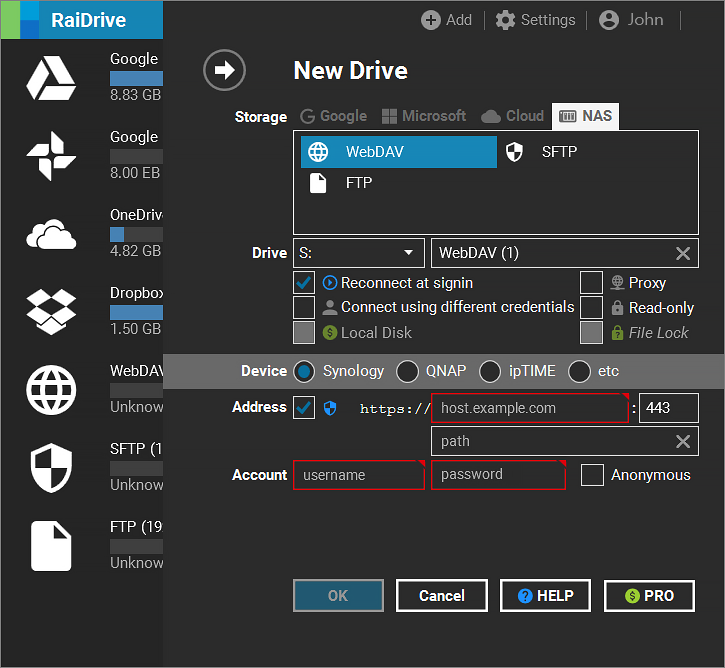 RaiDrive 소프트웨어 - 4