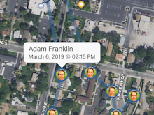 SalesRabbit Software - See where reps have been during work hours. Display a unique profile image for each rep. View geo and date stamps for their locations.