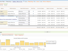HRsoft Compensation Management Software - COMPview visualizes salary comparisons in graph form