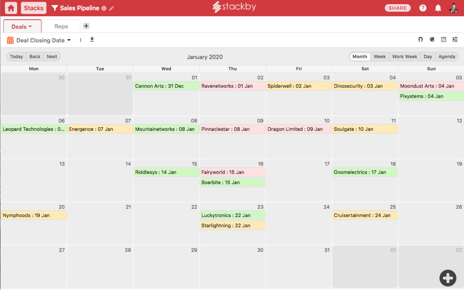 Stackby Software - Stackby - Calendar View