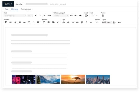 BlueX Software - BlueX survey creation