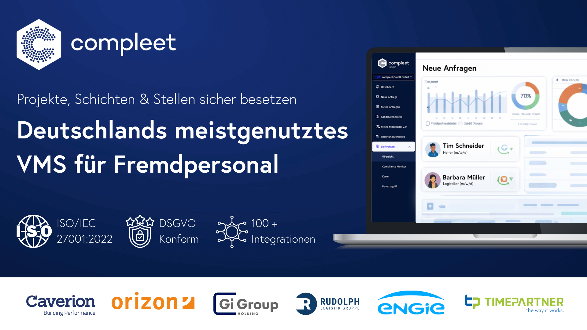 compleet screenshot: Das #1 VMS für Fremdpersonal