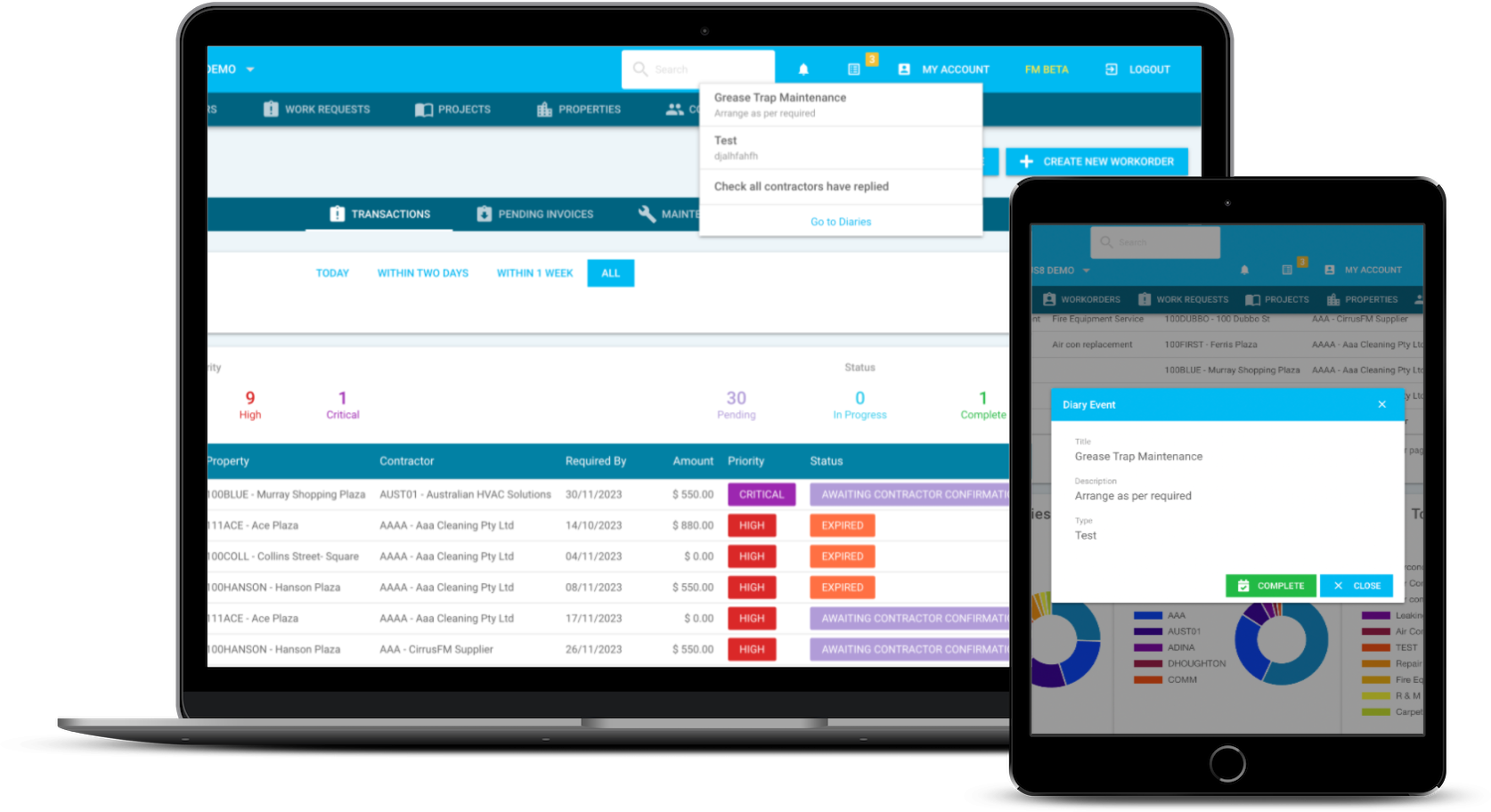 With a fully integrated facilities management FM module, all your physical management tasks sync back to the main system, adding hours of saved time to your day. Generate work orders, control payments and manage contractor compliance seamlessly.
