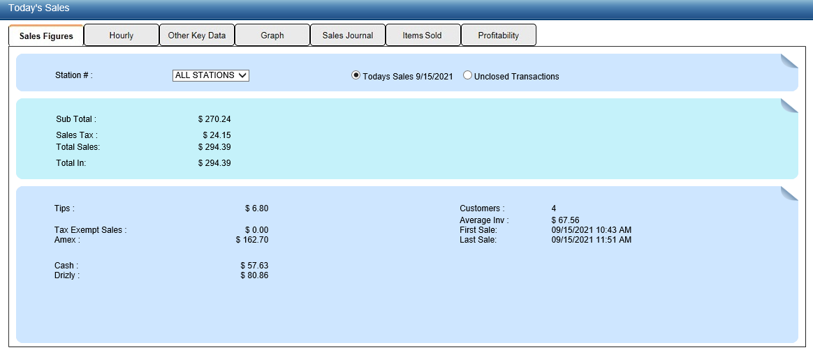 Lightning Online screenshot: Today's Sales Records