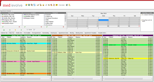 MedEvolve scheduling tool