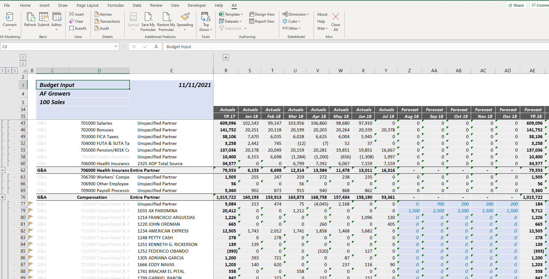 Your A3 Enterprise Excel Model