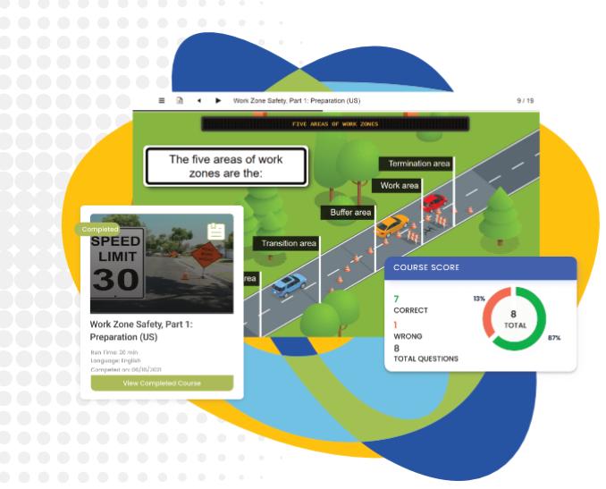 Trainery LMS screenshot: CONTENT ASSIGNMENT FROM 2,500+ READY TO GO COURSES
