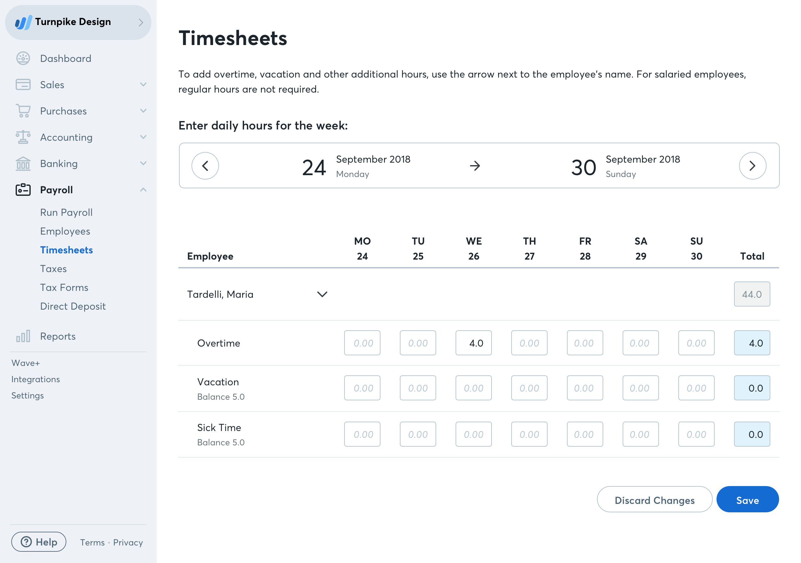 Timesheets