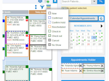 iDentalSoft Software - The color-coded Smart Scheduler feature offers drag & drop appointment booking