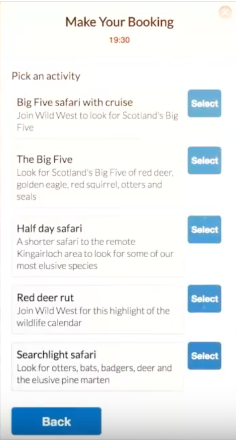 BookingHound screenshot: Book activities online