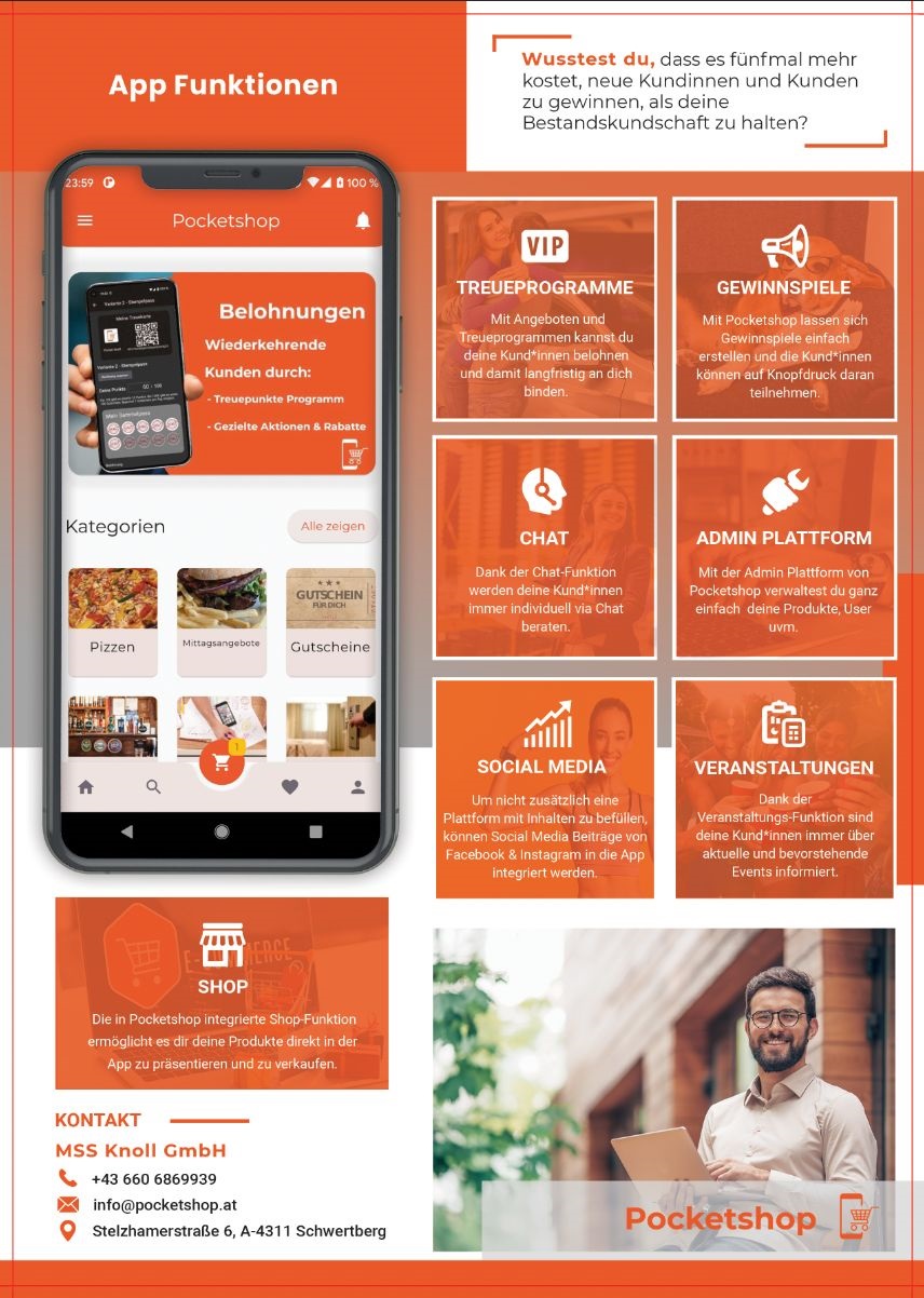 Pocketshop screenshot: Pocketshop mobile app functions