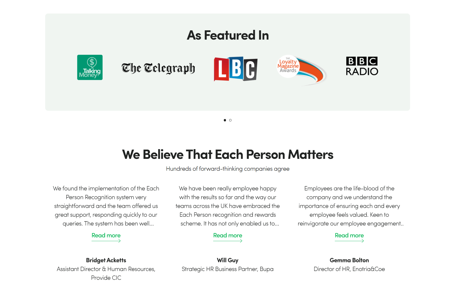 Each Person has been featured in LBC, BBC, the Telegraph and many more!