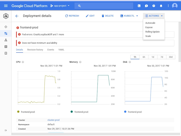 Google Cloud Software - Google Cloud Platform deployment details