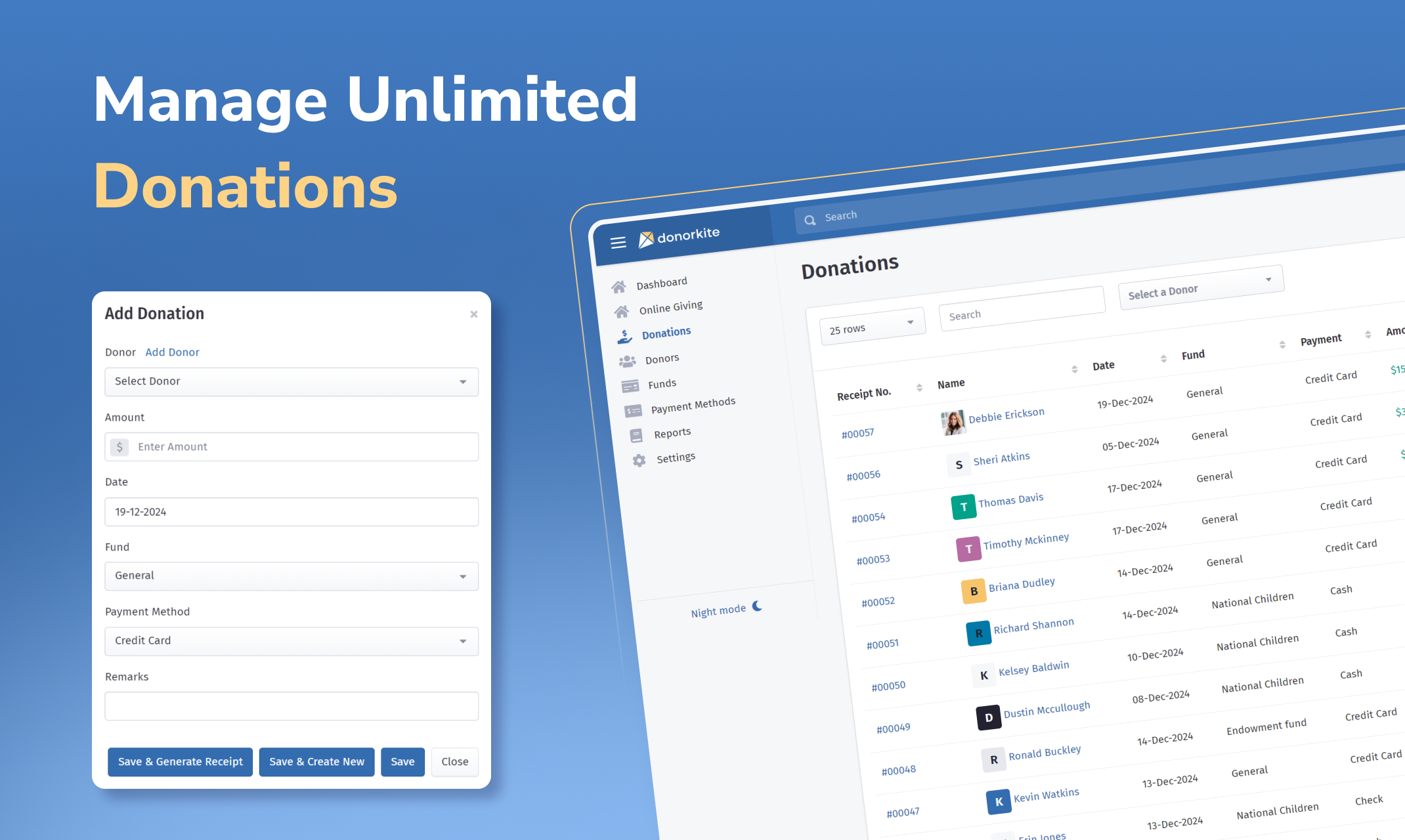 DonorKite screenshot