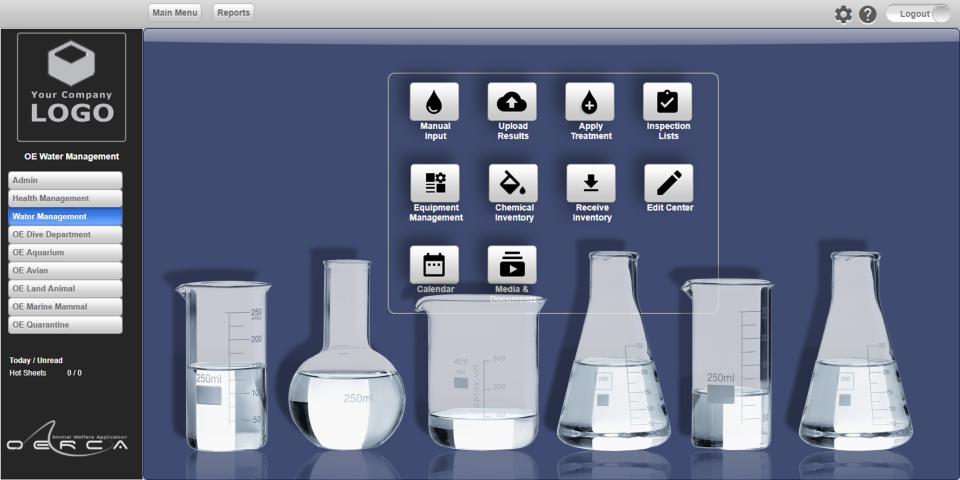 OERCA Software - The water analysis tools allows users to test waters and log data within the system