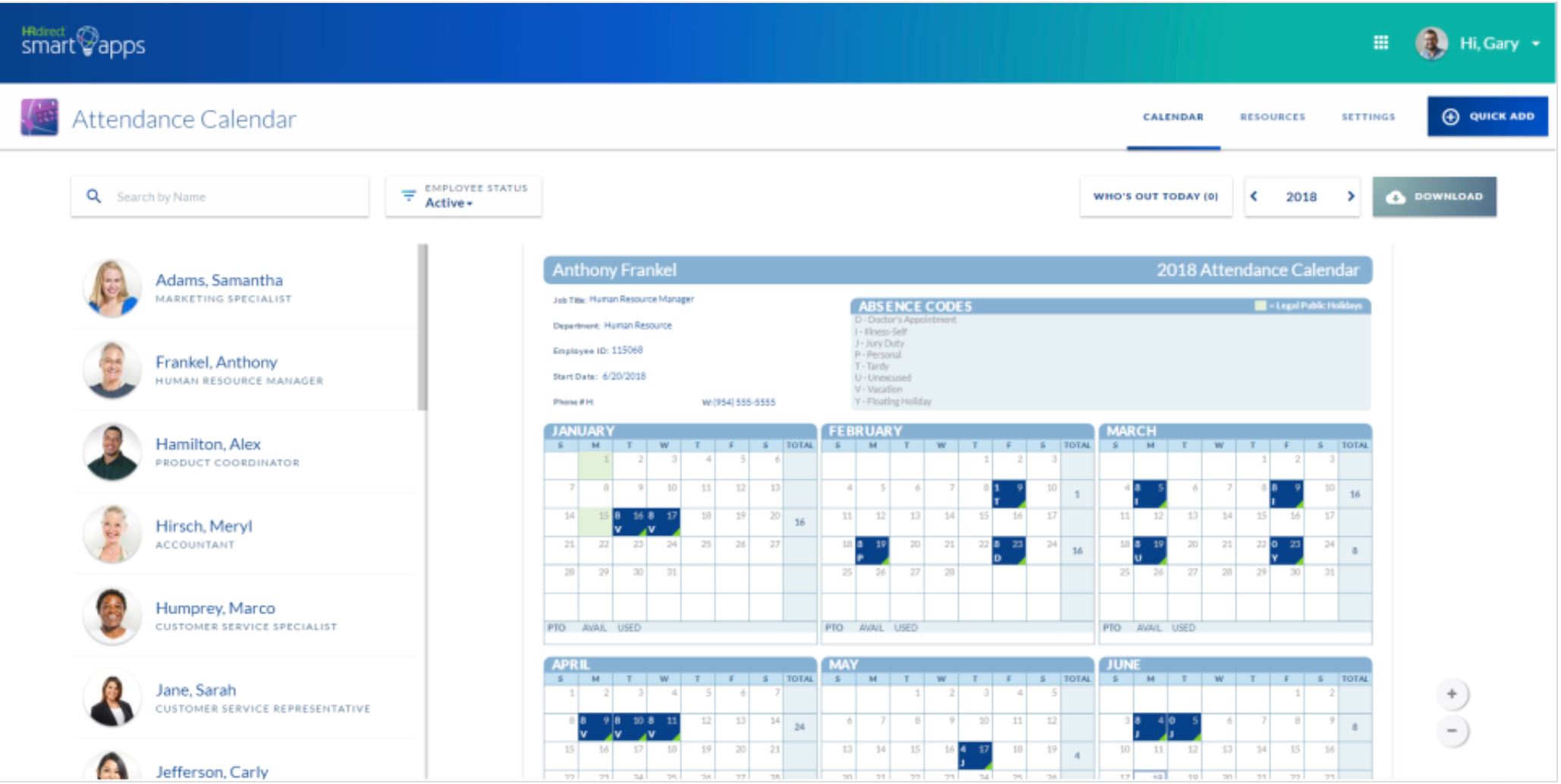 Attendance Calendar Smart App