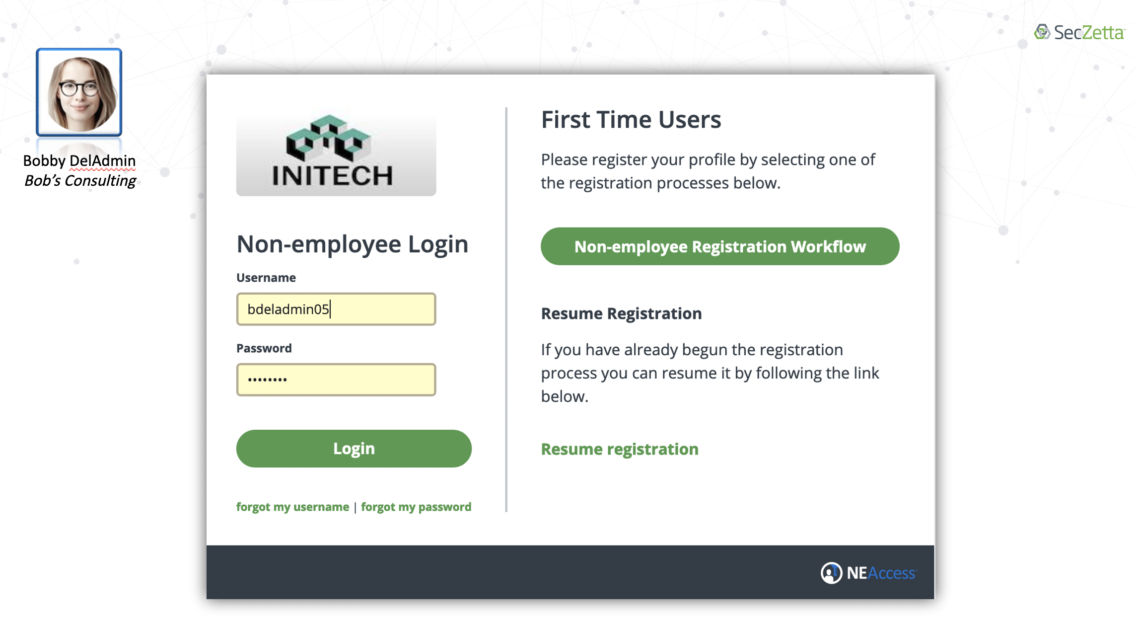 Third-Party Identity Risk Management screenshot: Third-Party Identity Risk Management user login
