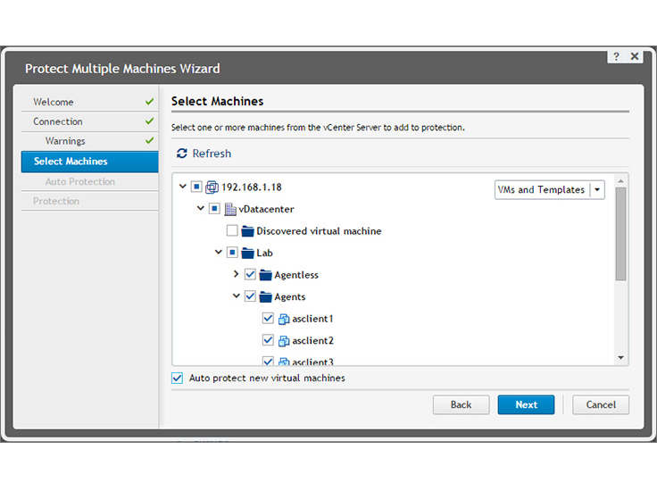 Protect multiple machines with the inbuilt protection wizard