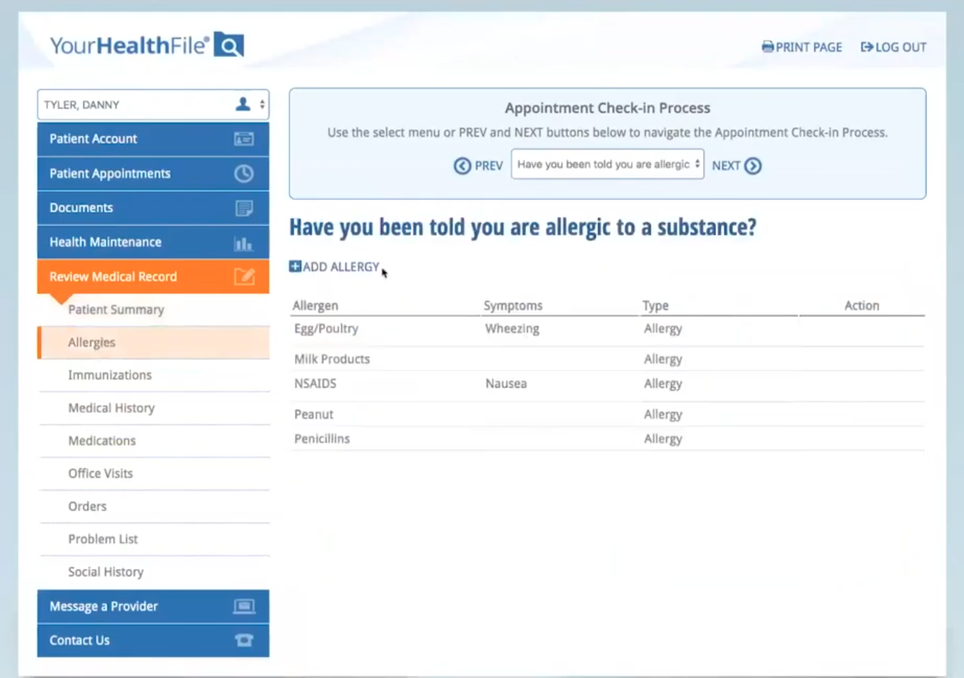 Allergies that are uploaded into NextGen can be shared with other provider locations