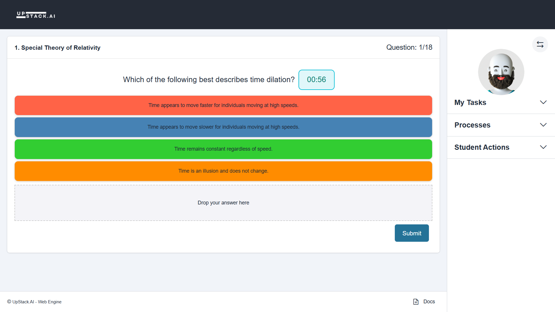 UpStack screenshot: UpStack assessment
