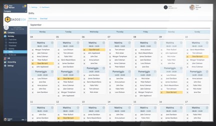 BadgeBox screenshot: BadgeBox shift manager
