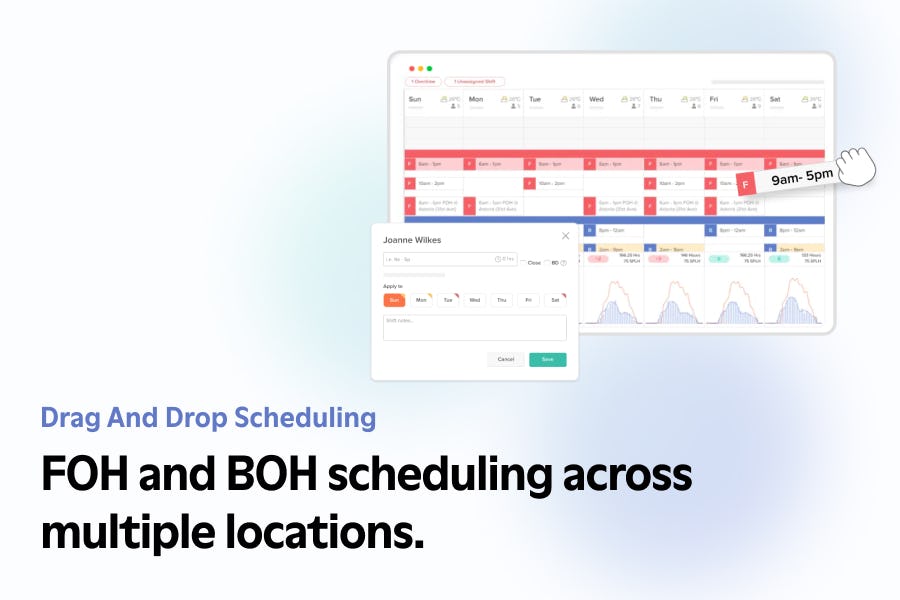 7shifts Software - FOH and BOH scheduling across multiple locations