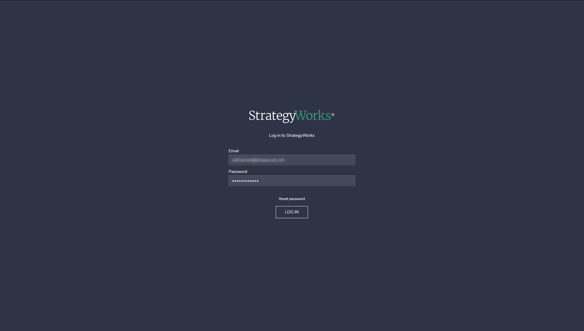 StrategyWorks Software - Log in to StrategyWorks