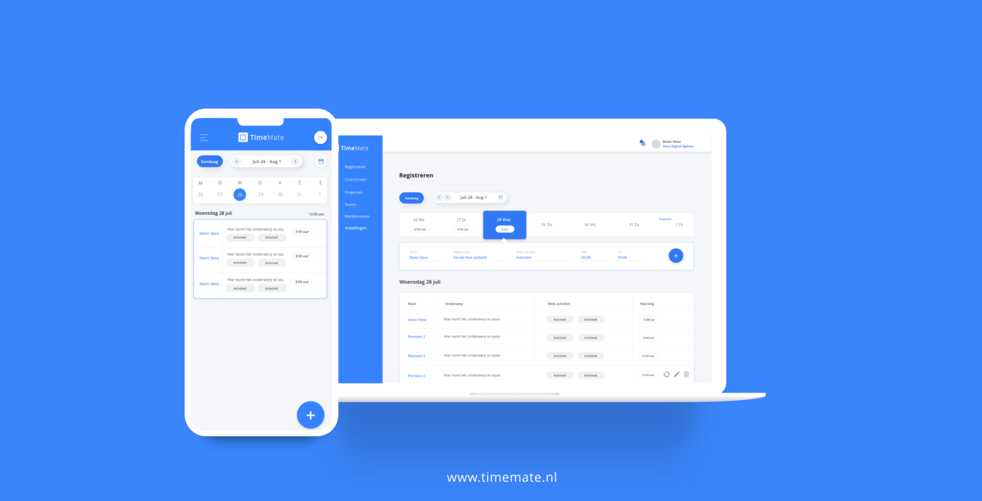 TimeMate screenshot: TimeMate dashboard