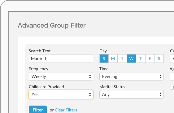 Users can filter groups in Realm using multiple criteria