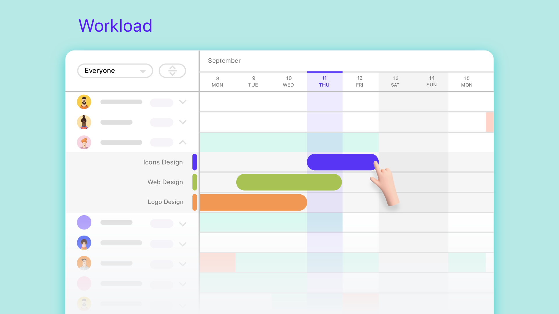 ActiveCollab Workload is a visual resource management tool built for agencies and creative professionals
