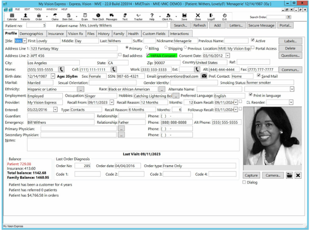 My Vision Express Software - My Vision Express Practice Management