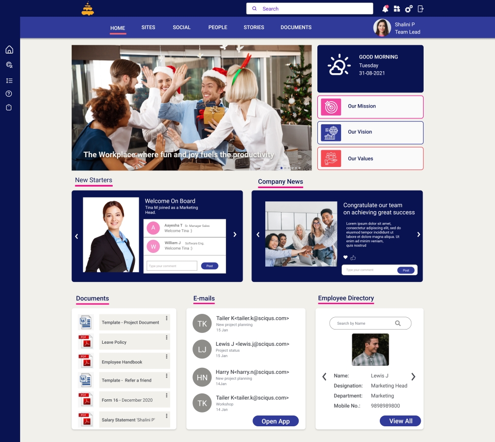 Corporate Intranet view documents

