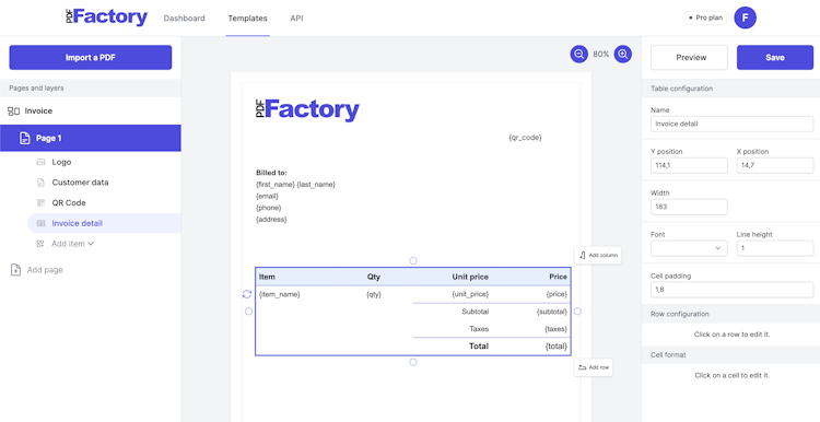 PDF Factory screenshot: Visual Template Designer