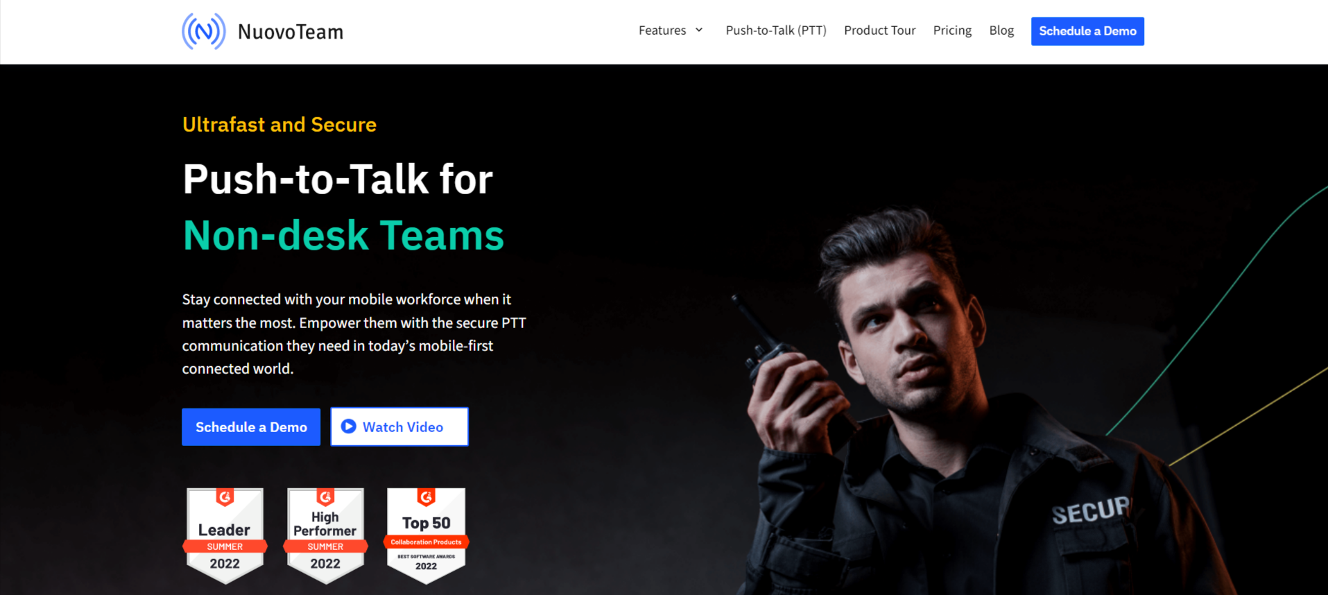 NuovoTeam screenshot: Ultrafast & Secure Mobile & Desktop Push-to-Talk Solution