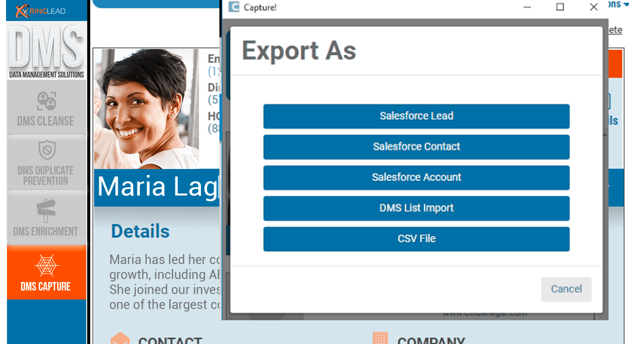 Capture export leads