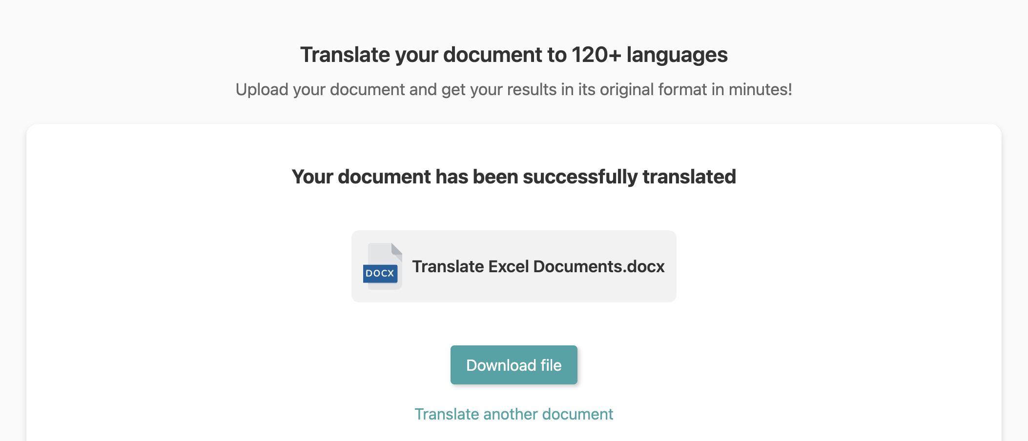 Download translated document