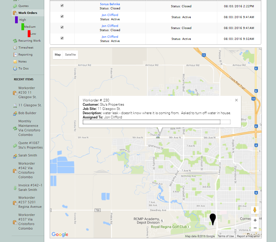 GPS Tracking and OnSite Check-in’s with History