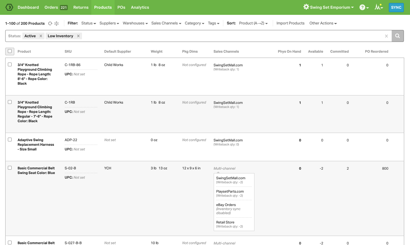 Ordoro Software - Manage all of your inventory (across ALL of your sales channels) on the Products page