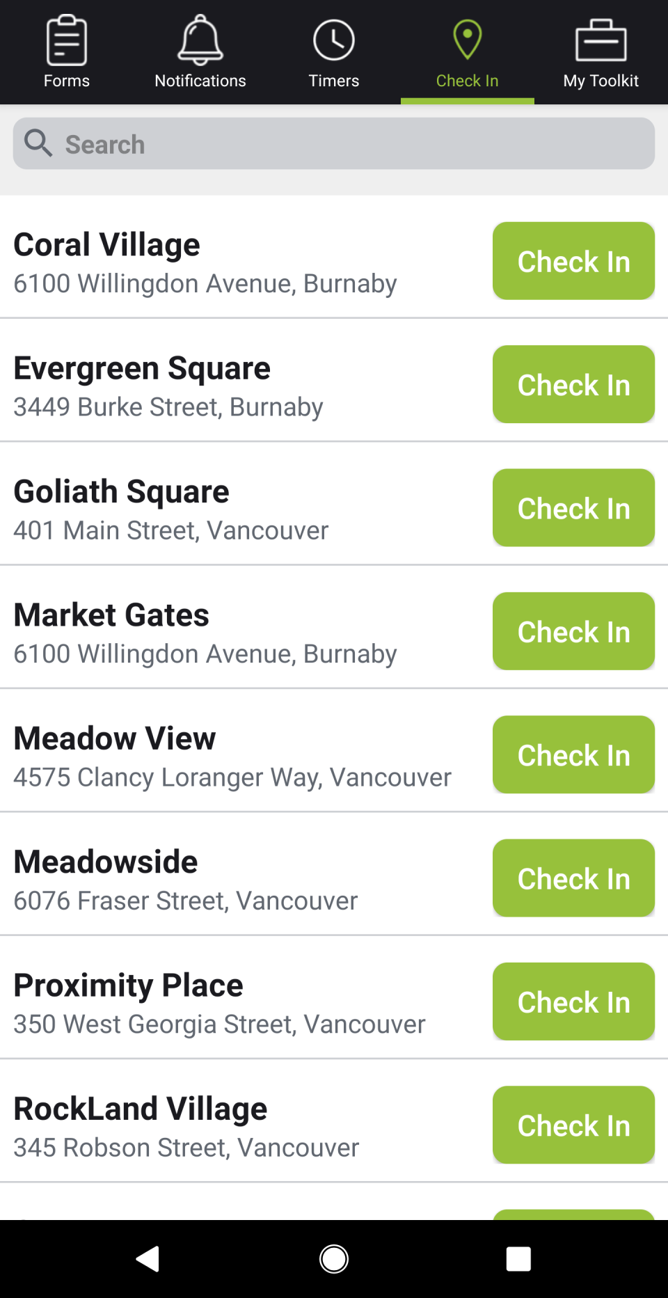 Salus Pro check-in