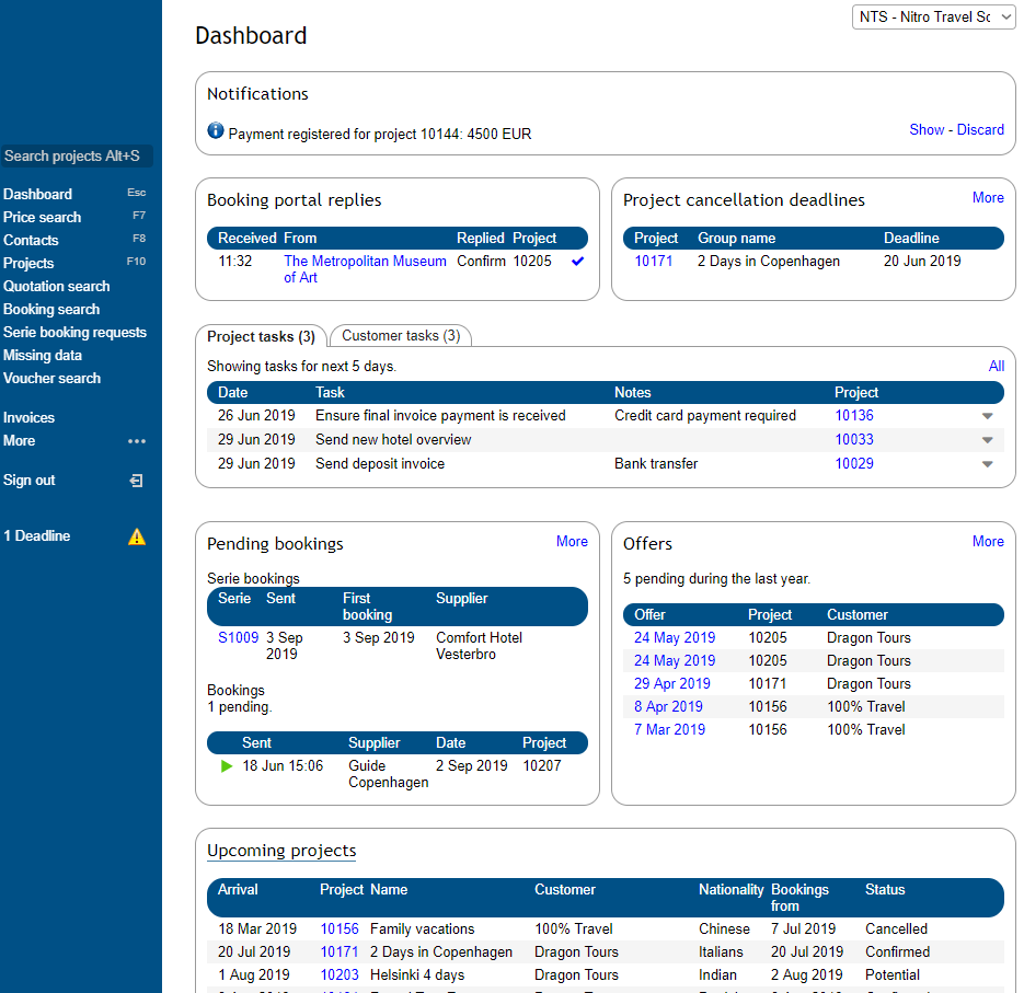 Nitro for Incoming Tour Operators Logiciel - 2