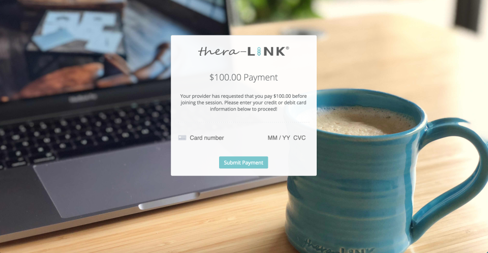 thera-LINK payment request screenshot