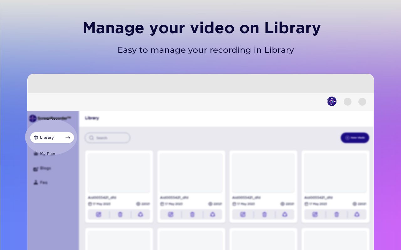 ScreenRecorder video library