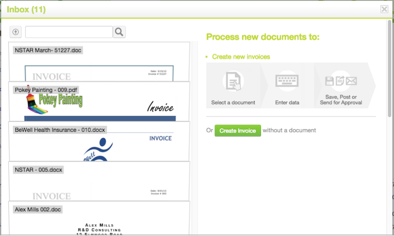 MineralTree Invoice-to-Pay Software - Inbox with Captured Invoices