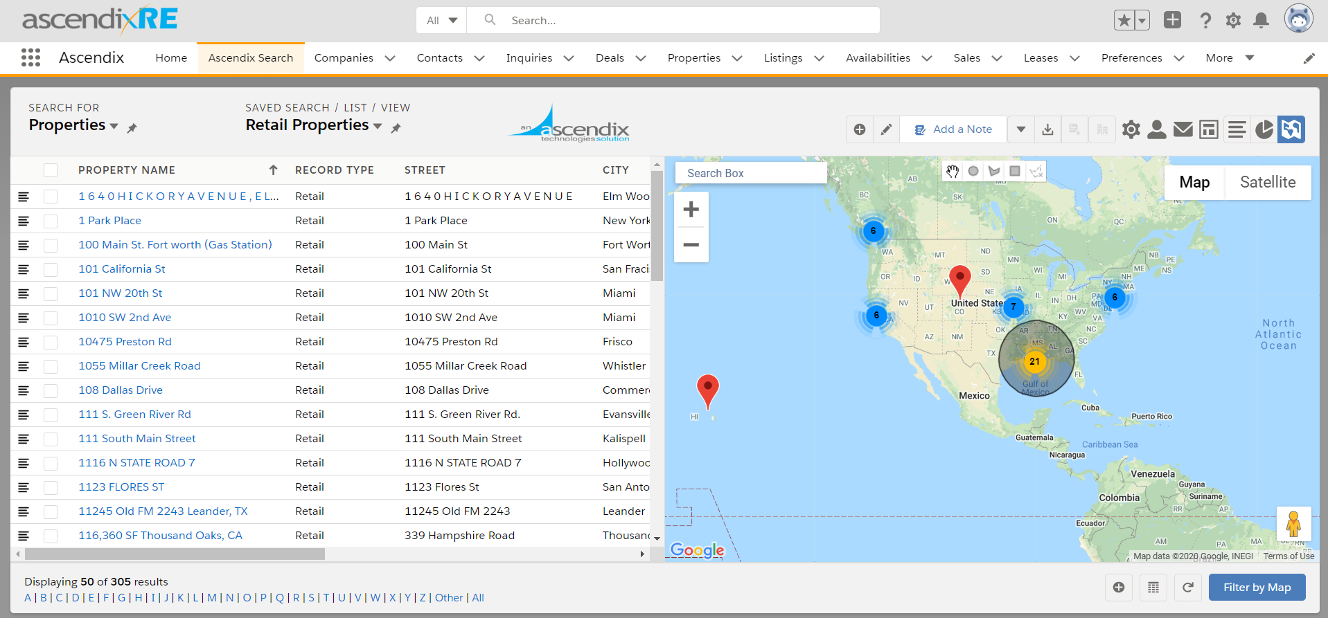 Ascendixre Advanced Property Search Using Map and multiple criteria