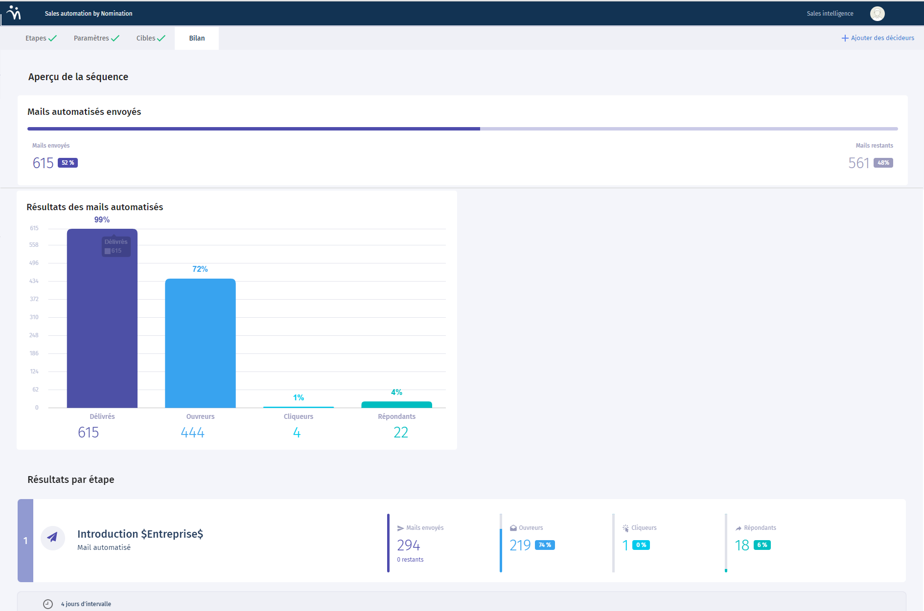 Nomination Software - Automate your prospecting with cold email sequences via the Sales Automation solution.