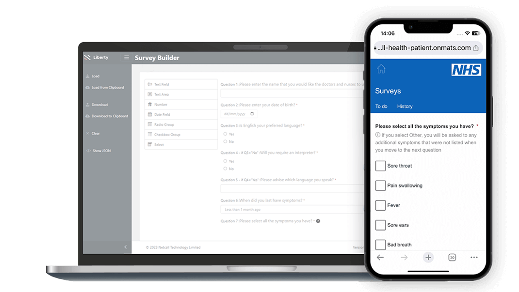 Patient Hub screenshot: Patient Hub surveys
