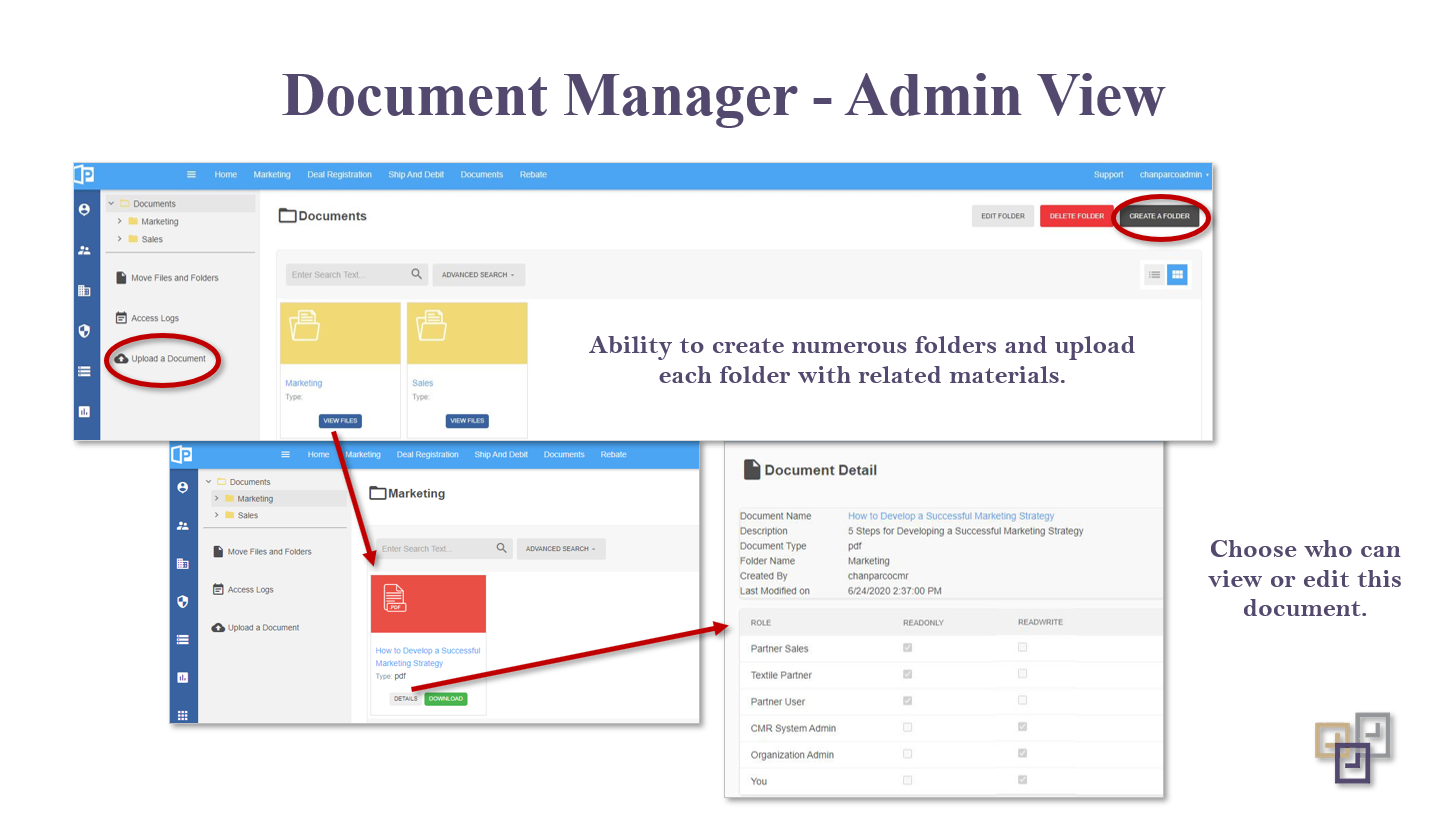 PartnerPortal screenshot: Document Manager