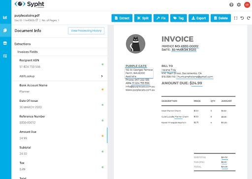 Invoice Document-Data Extracted